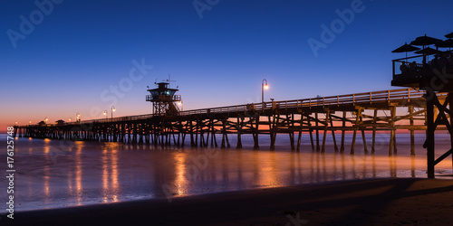 Wood Pier at Sunset blue hour