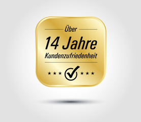 14 Jahre Kundenzufriedenheit gold icon