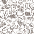 Seamless Vector Pattern with Fast Food