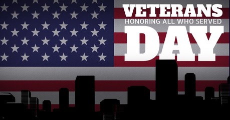 Poster - veterans day flag city