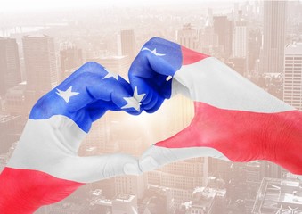 Poster - Veterans day, flag usa on hands