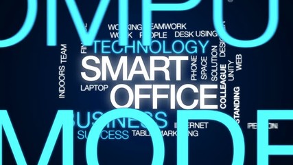 Sticker - Smart office animated word cloud, text design animation.