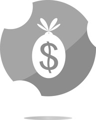 Poster - icon button money sack isolated on white