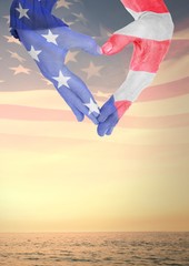 Poster - Veterans day, flag usa on hands