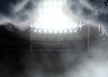 American Football Stadium In Clouds