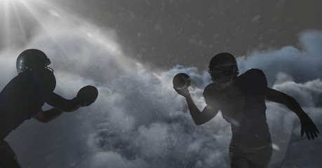 Poster - american football players shadow in clouds
