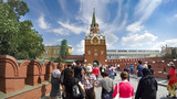 Fototapeta Big Ben - MOSCOW, RUSSIA - circa AUGUST, 2016: Tourists at Kremlin’s Spassky Tower entrance 