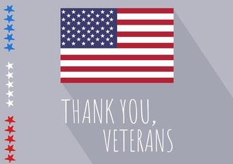 Poster - veterans day flag flat design