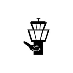 Poster - tower controller and plane icon