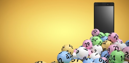 Poster - Composite image of 3d image of colorful bingo balls