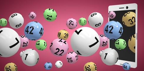 Poster - Composite image of 3d image of colorful bingo balls