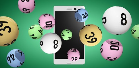 Poster - Composite image of 3d image of colorful bingo balls