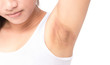 Women problem black armpit on white background for skin care and beauty concept