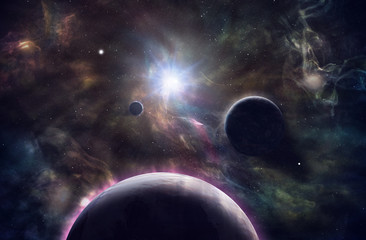 space. sci fi. a stars, planets, nebulas.