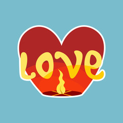 Poster - Love Sticker Social Media Network Message Badges Design Vector Illustration