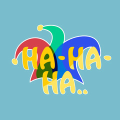 Poster - Hahaha Sticker Social Media Network Message Badges Design Vector Illustration