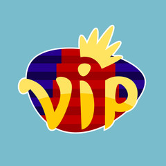 Poster - Vip Sticker Social Media Network Message Badges Design Vector Illustration