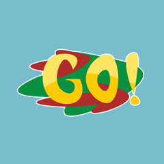 Poster - Go Sticker Social Media Network Message Badges Design Vector Illustration