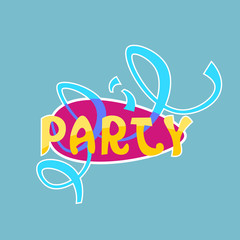 Poster - Party Sticker Social Media Network Message Badges