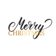 © Stock Vector One - Christmas. Typographic logo for Christmas design. Hand letetring calligraphy Merry Christmas