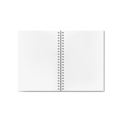 Wall Mural - Vector opened realistic notebook with blank sheets. Clean pages textbook on ring spiral binder mockup or template