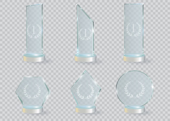 glass trophy award. vector illustration