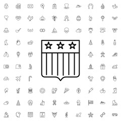 Usa emblem icon. set of outline holiday icons.