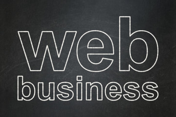Web development concept: Web Business on chalkboard background