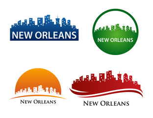 New Orleans City Skyline Logo Template