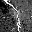 Portland, Oregon. Downtown vector map.