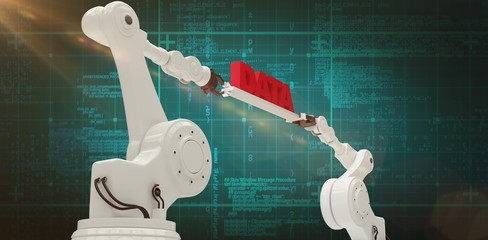 Poster - composite image of computer generated image of metallic robotic