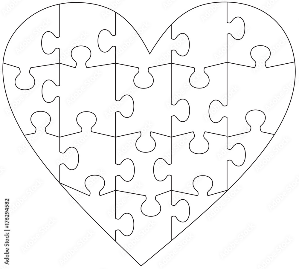 stock-vektorgrafik „heart puzzle template“ | adobe stock