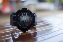 Black digital watch for outdoor activities sport