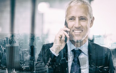 Poster - Businessman talking on mobile phone