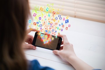 Poster - Composite image of colourful computer applications