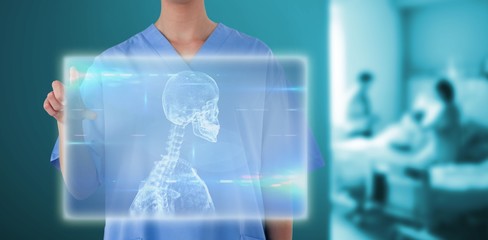 Poster - Composite image of midsection of female doctor using digital