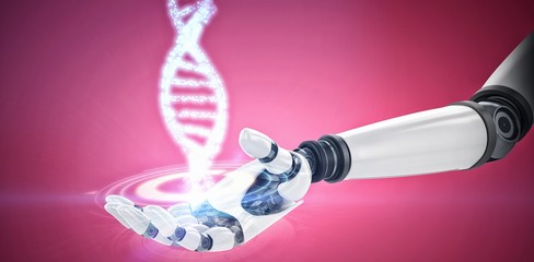 Poster - composite image of digital image of robotic hand