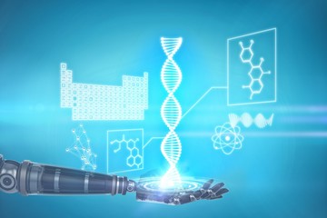 Poster - composite image of cyborg hand