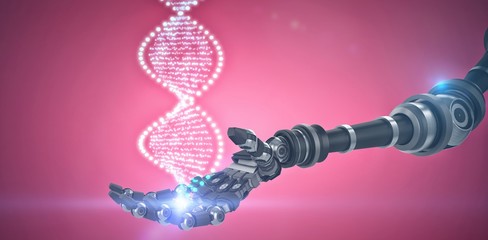 Poster - Composite image of dna helix pattern