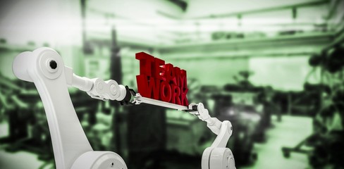 Poster - Composite image of computer graphic image of robotic hand