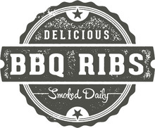 BBQ Ribs Vintage Restaurant Sign