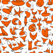 Cute foxes seamless pattern for your design