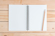 blank notebook on the desk