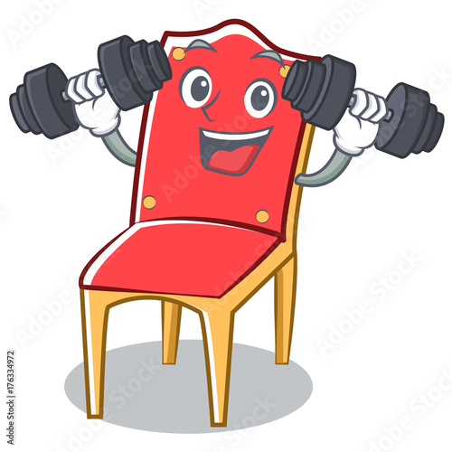 Fitness chair character cartoon vector illustration Stock Vector