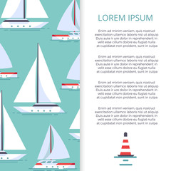 Wall Mural - Flat sailboats banner template design