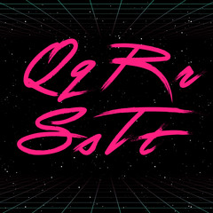 Poster - 80s Retro Futuristic Font. Vector Brush Stroke Alphabet. Letters from Q to T