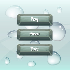 Poster - Vector cartoon style stone buttons