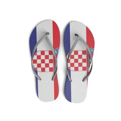 Wall Mural - Croatia flag flip flop sandals on a white background. 3D Rendering