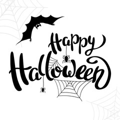 Happy Halloween template for banner or poster. Vector