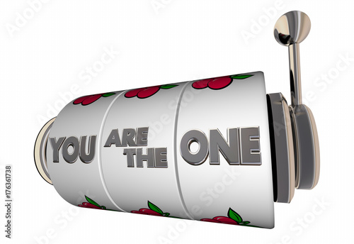 Fotomural You Are the One Slot Machine Wheels Dials Chosen 3d Illustration